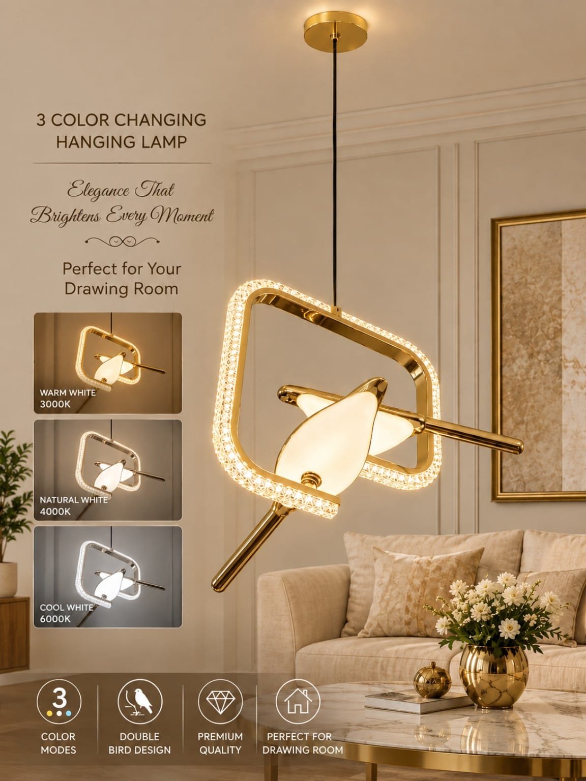 Double Bird LED Wall Light