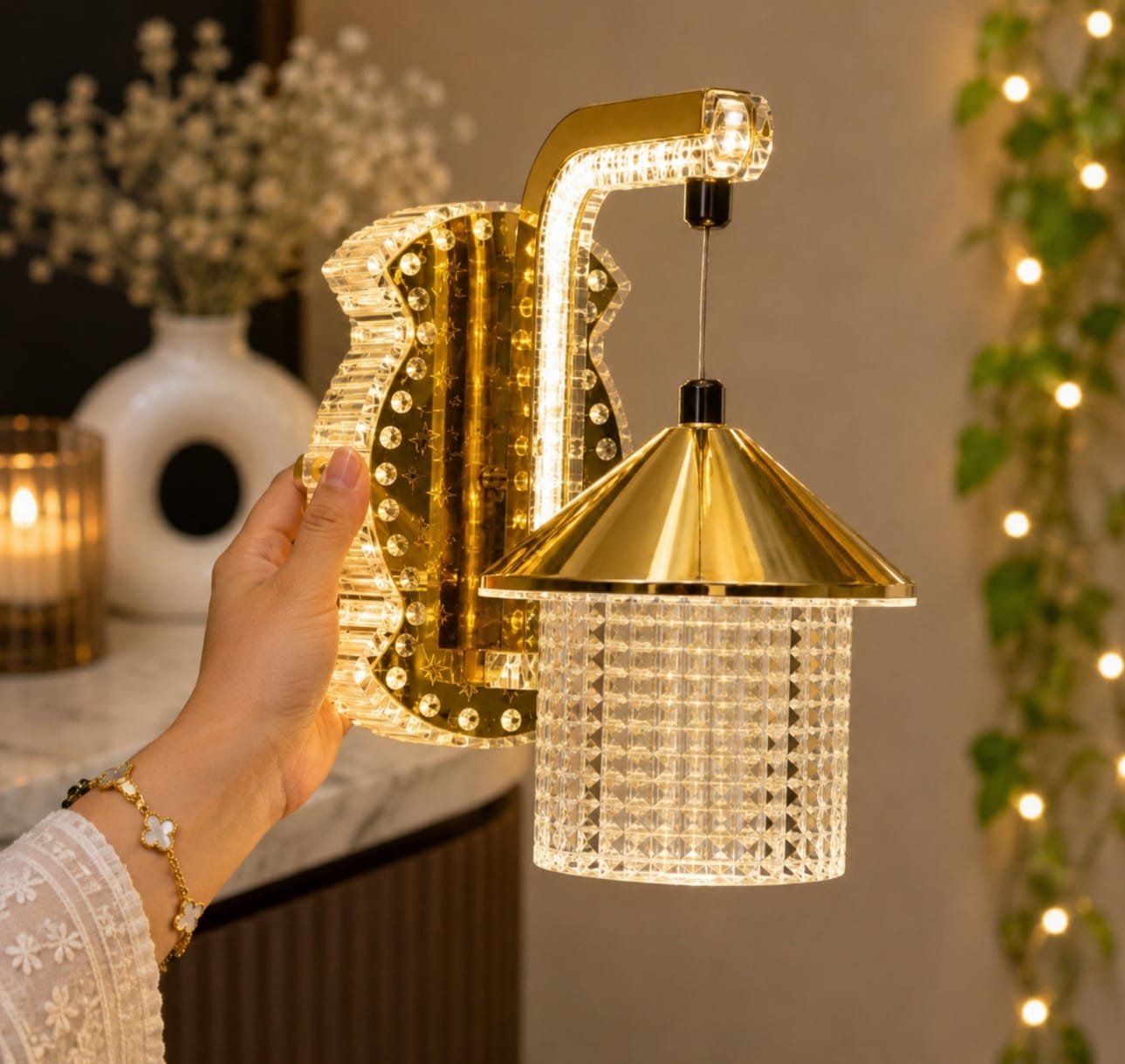 Golden Thread Woven LED Wall Light